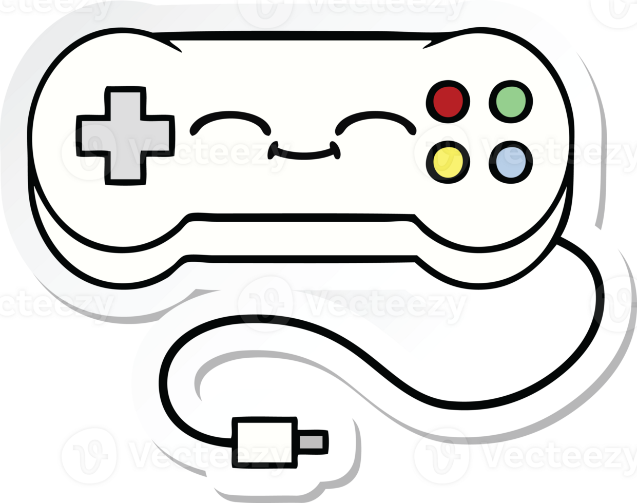 sticker of a cute cartoon game controller png