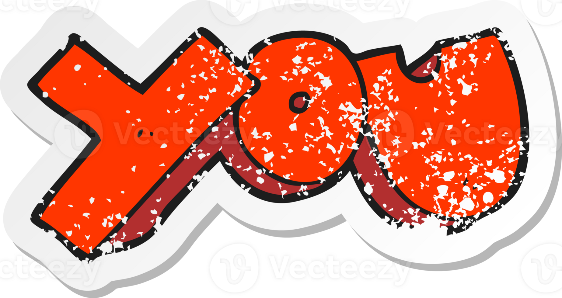retro distressed sticker of a cartoon you symbol png