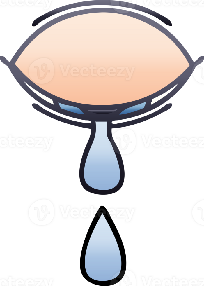 gradient shaded cartoon of a crying eye png