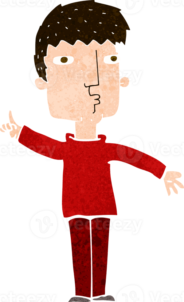 cartoon man raising point png