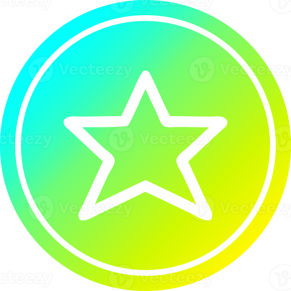 star shape circular icon with cool gradient finish png