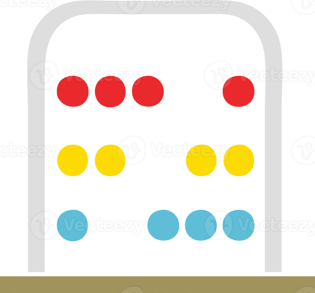 flat color retro cartoon of a maths abacus png