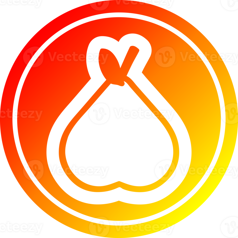 organic pear circular icon with warm gradient finish png