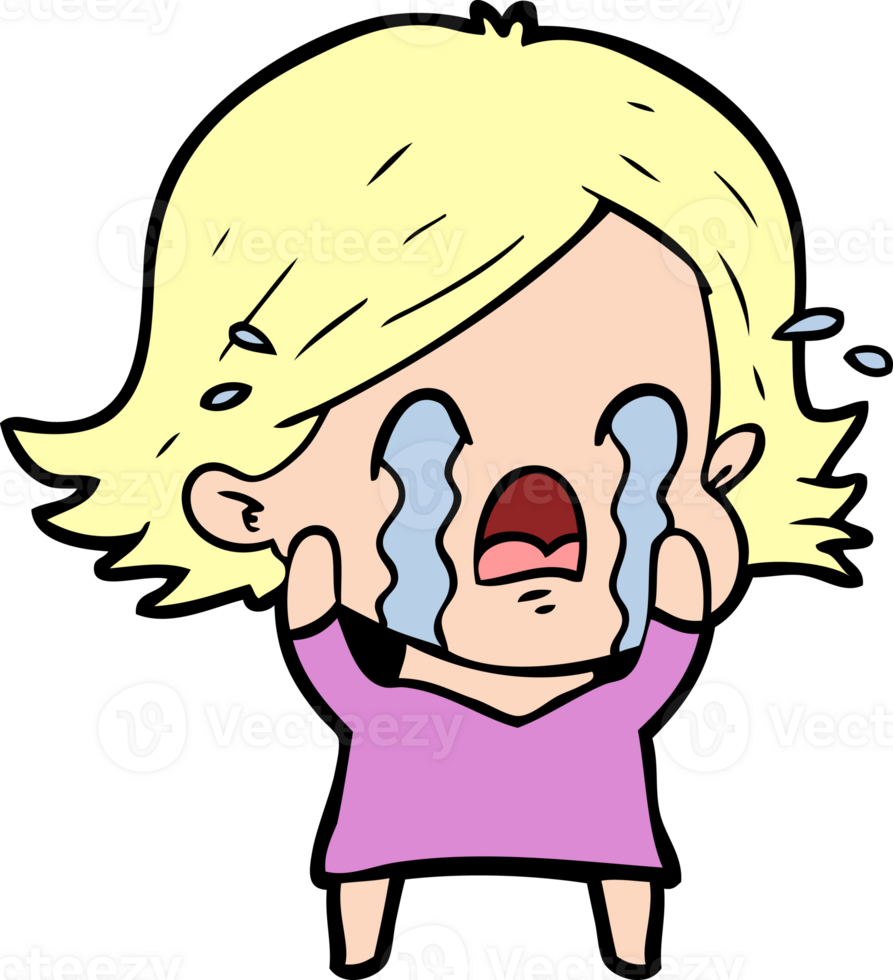 cartoon woman crying png