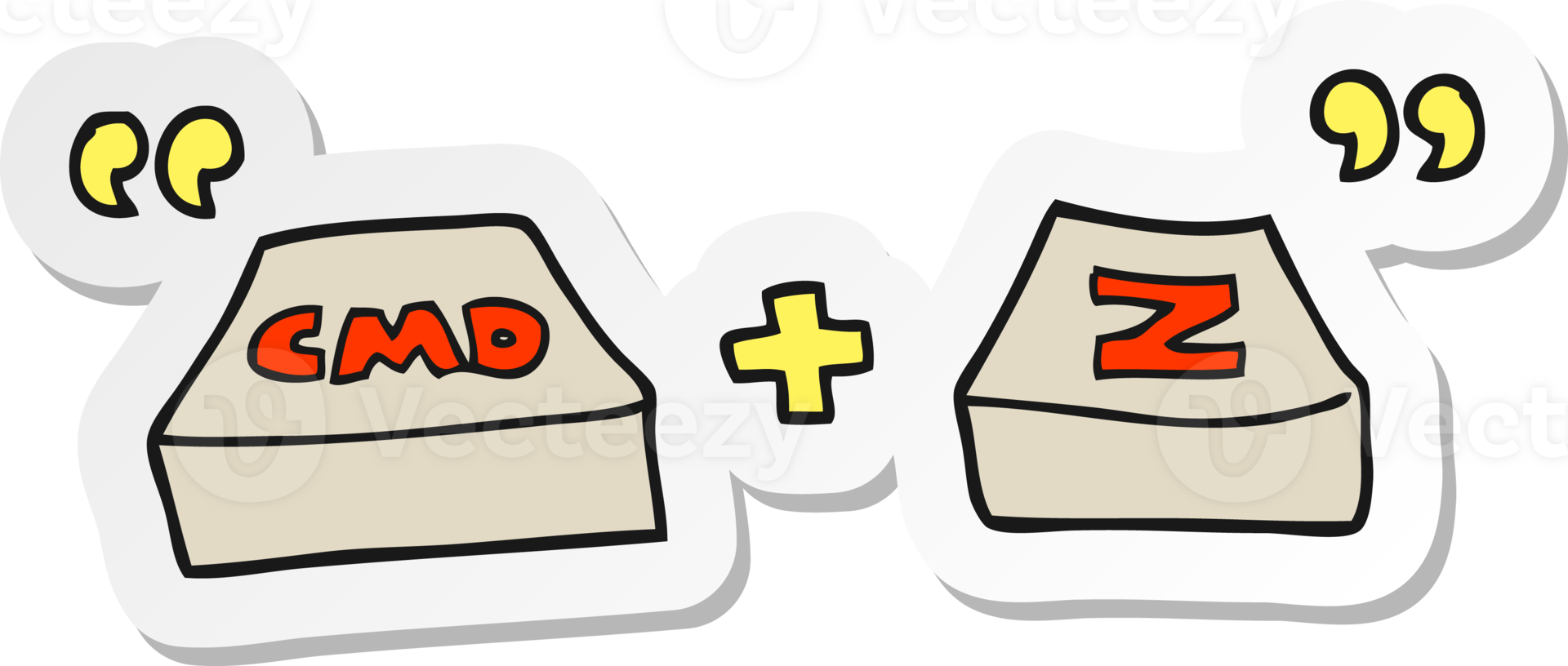 sticker of a cartoon command Z function png