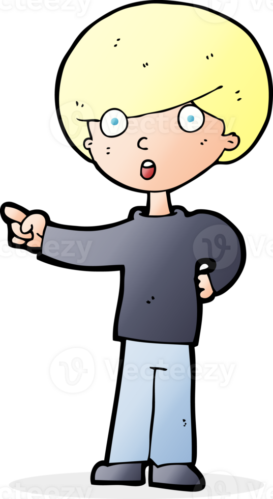 cartoon pointing boy png