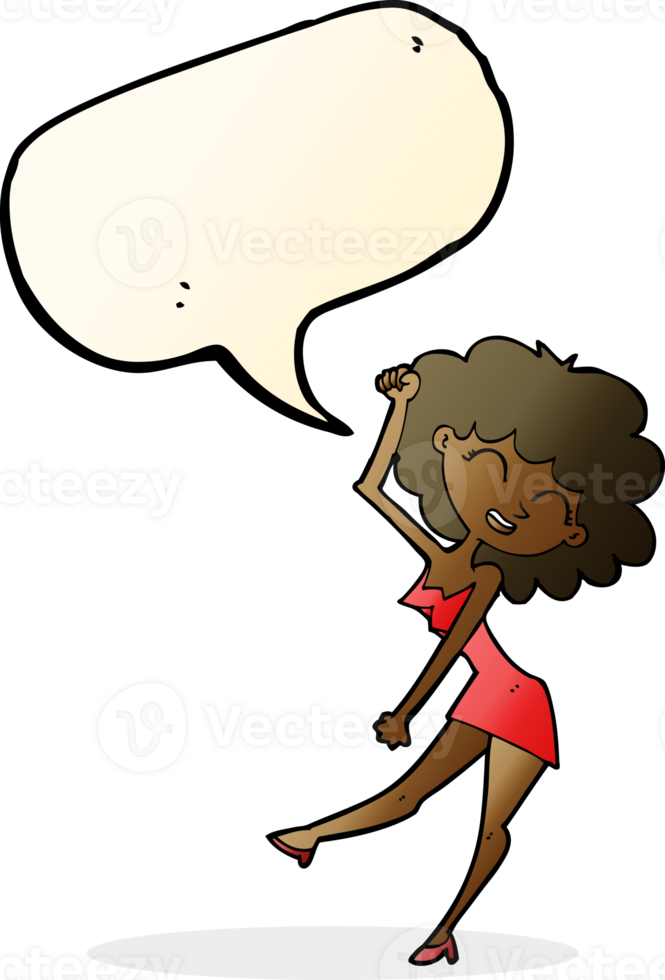cartoon dancing woman with speech bubble png