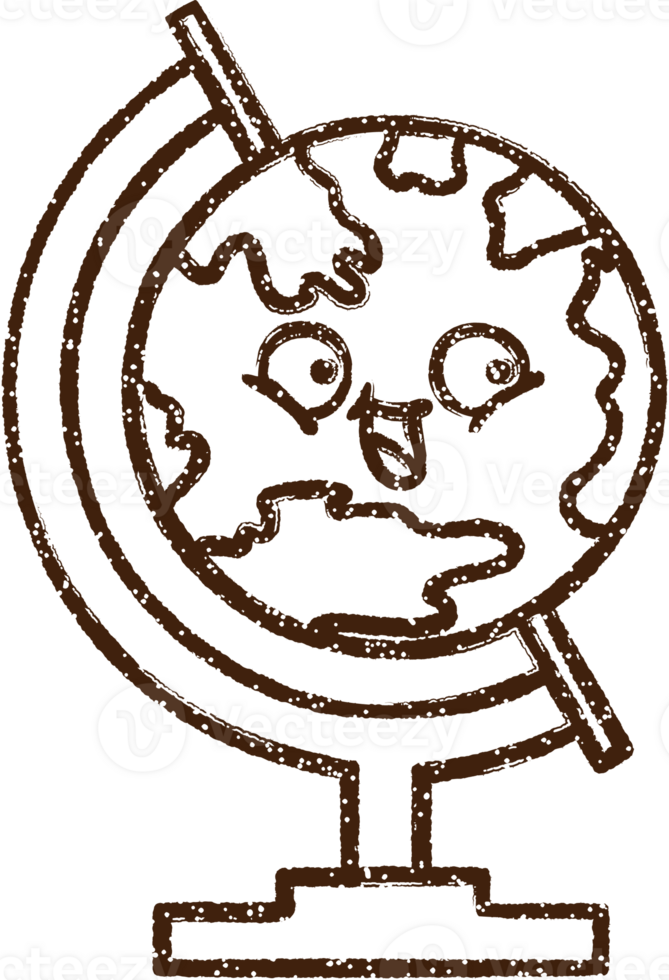 Geography Globe Charcoal Drawing png