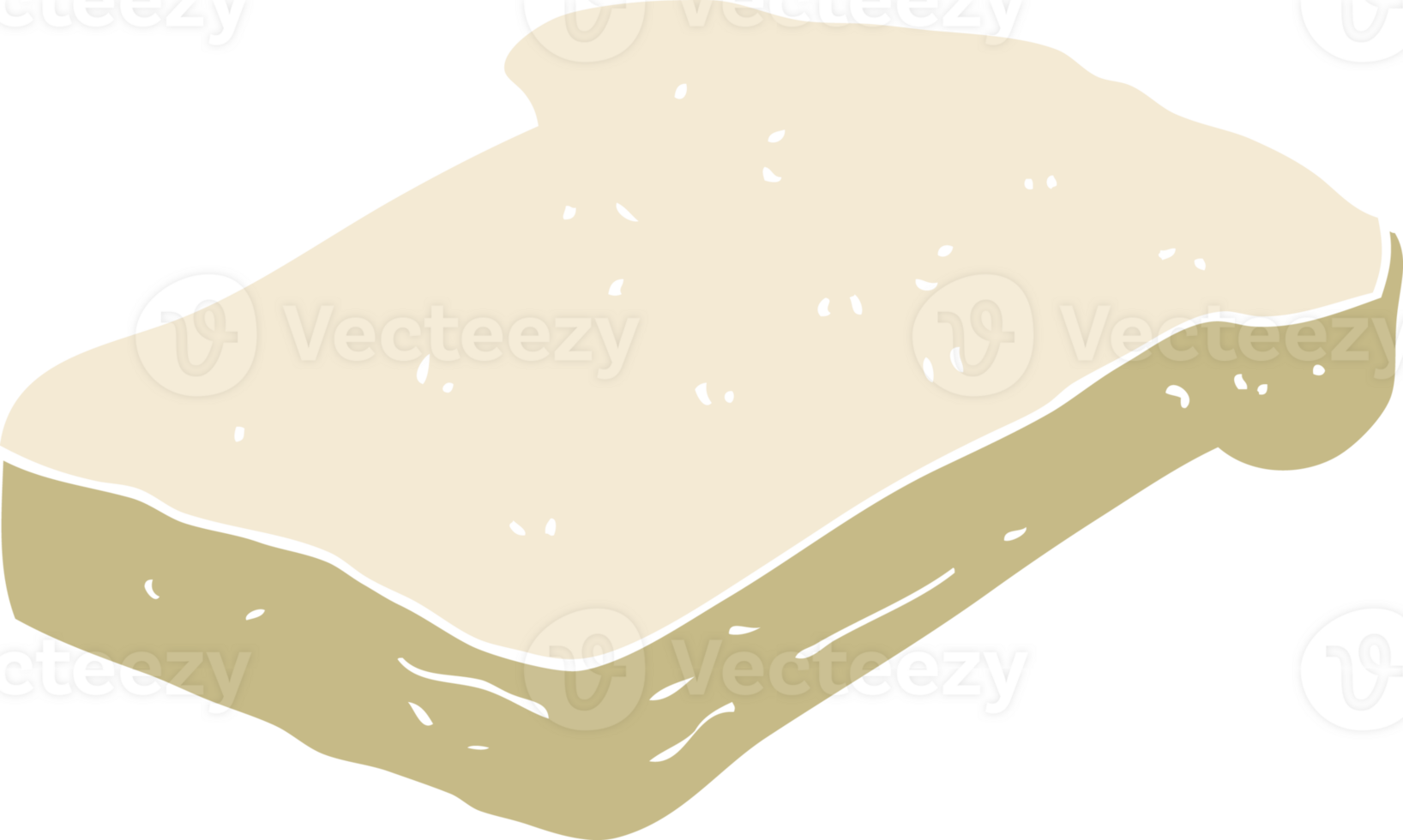flat color illustration of bread slice png