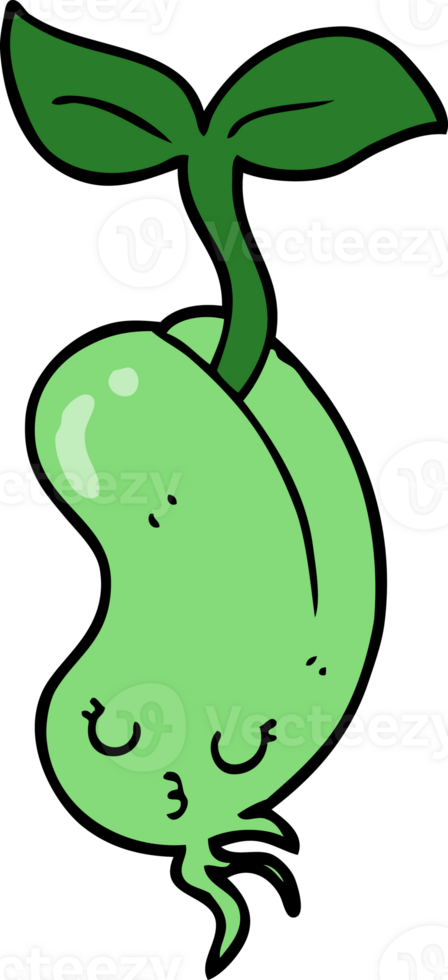 cartoon sprouting bean png