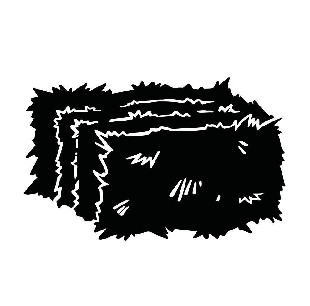 Compressed hay bale silhouette symbol. illustration vector
