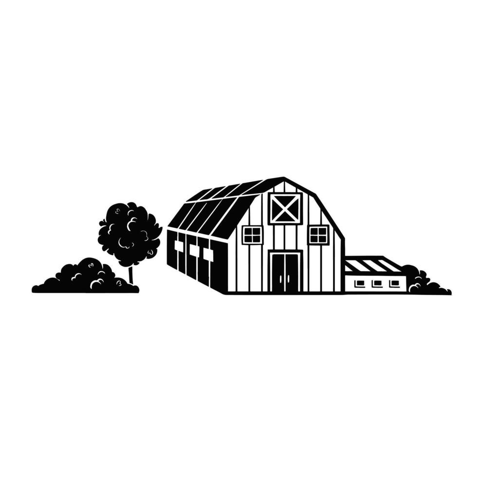 Silhouette isolated barn illustration black vector