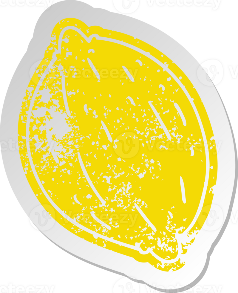 distressed old cartoon sticker of a single walnut png