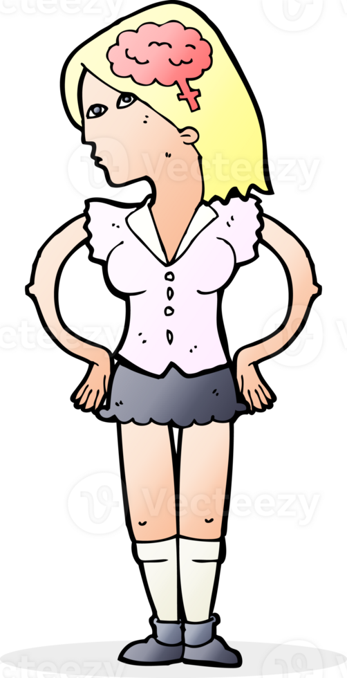 cartoon intelligent woman png