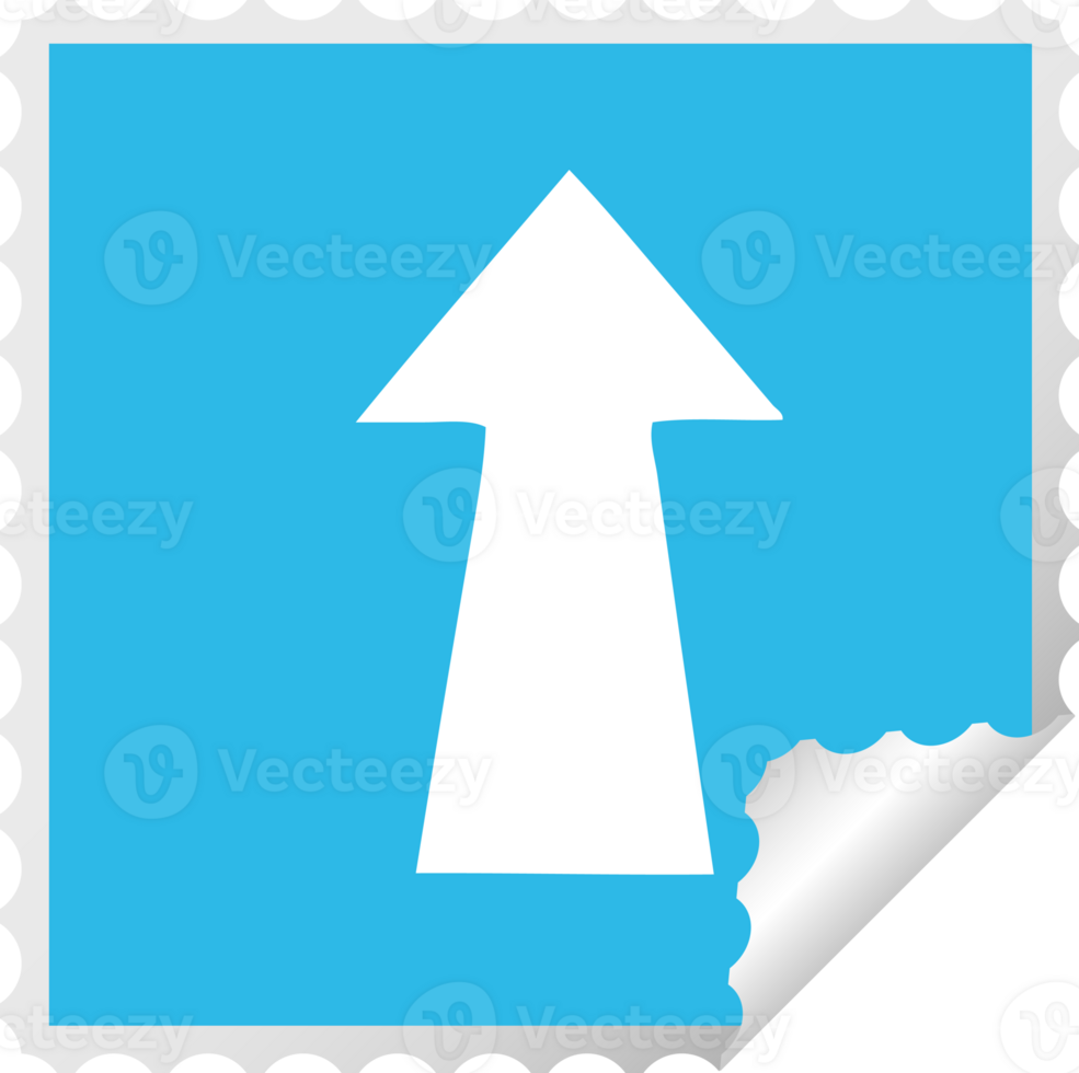square peeling sticker quirky cartoon arrow png