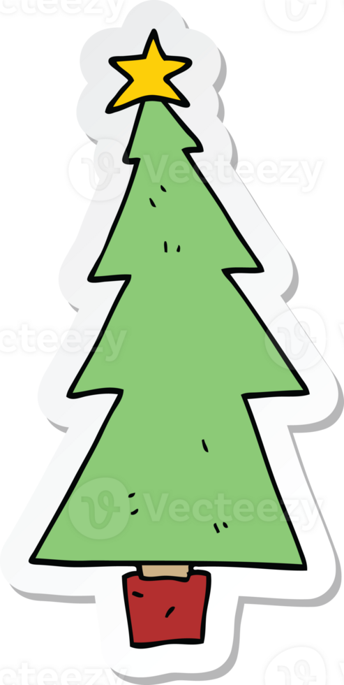 sticker of a cartoon christmas tree png