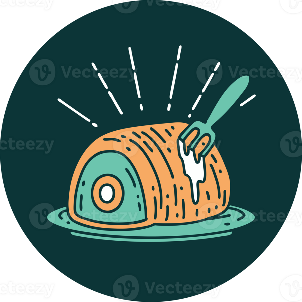 icon of a tattoo style roast beef png