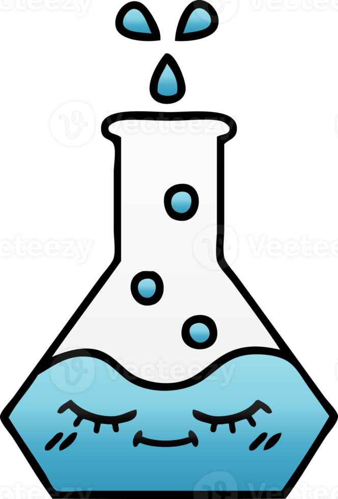 gradient shaded cartoon of a science beaker png