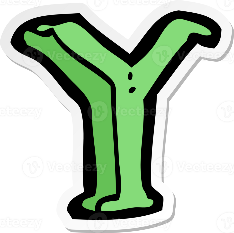 sticker of a cartoon letter Y png