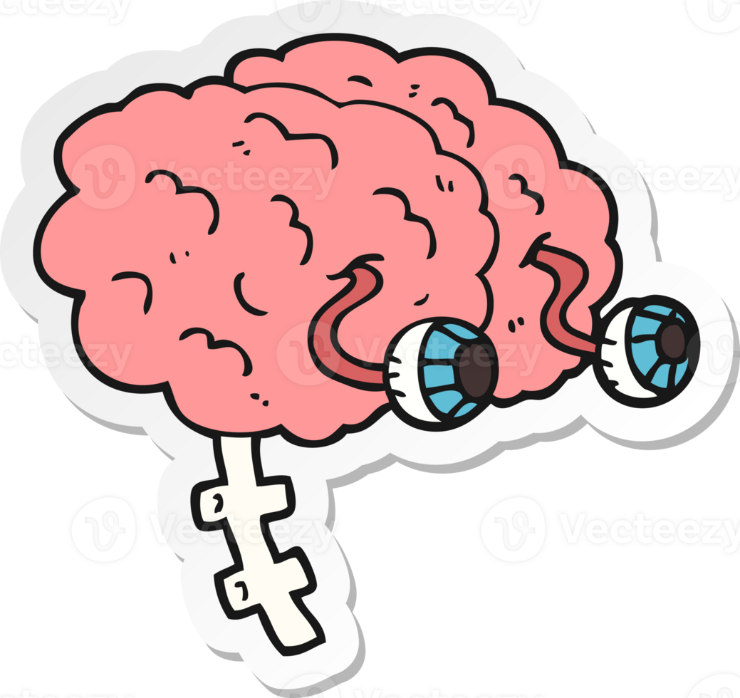 autocollant d'un cerveau de dessin animé png