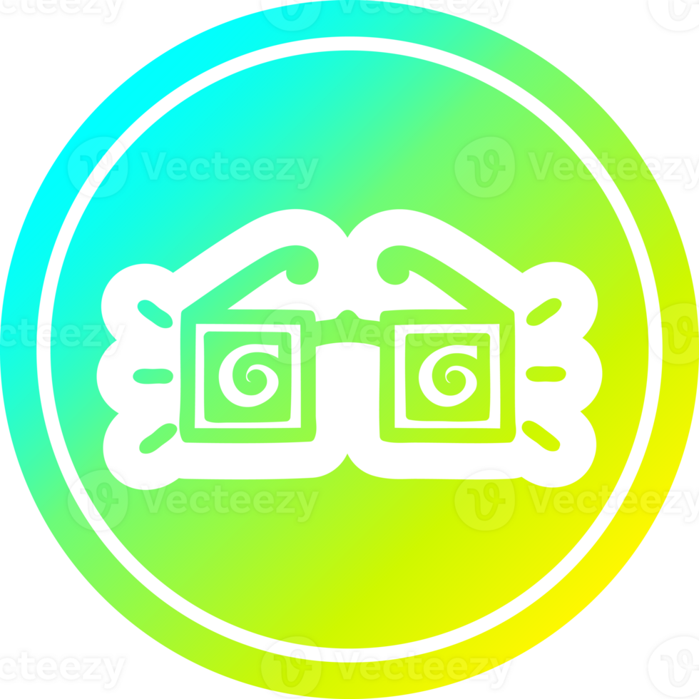 x ray specs circular icon with cool gradient finish png
