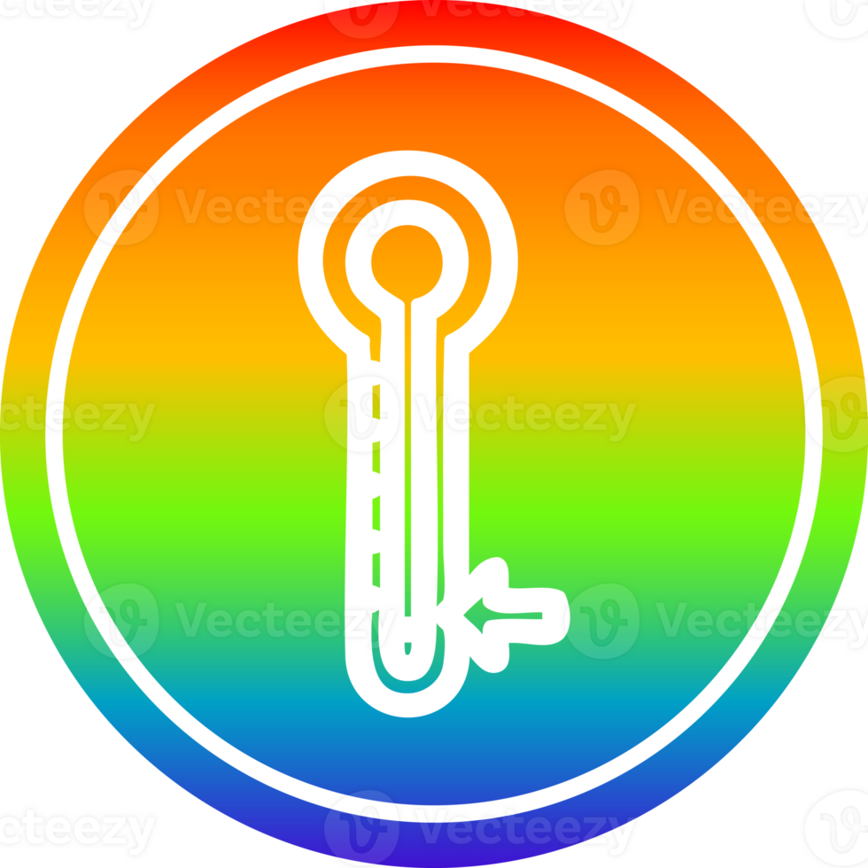 low temperature circular icon with rainbow gradient finish png