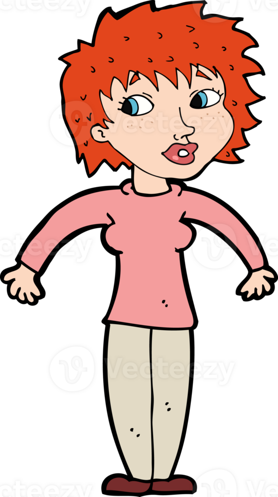cartoon woman shrugging shoulders png