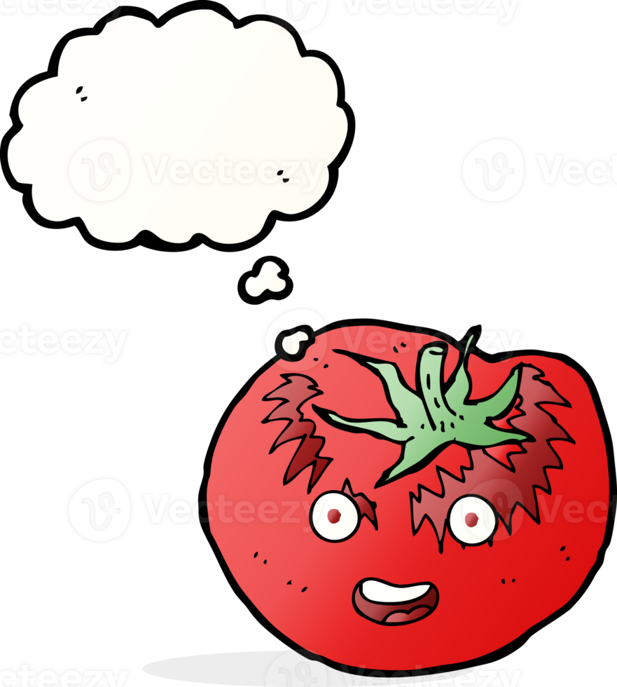 cartoon tomato with thought bubble png