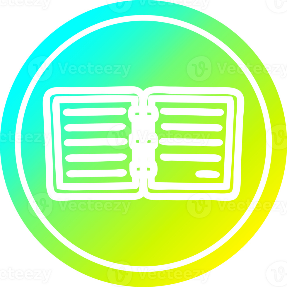 note book circular icon with cool gradient finish png