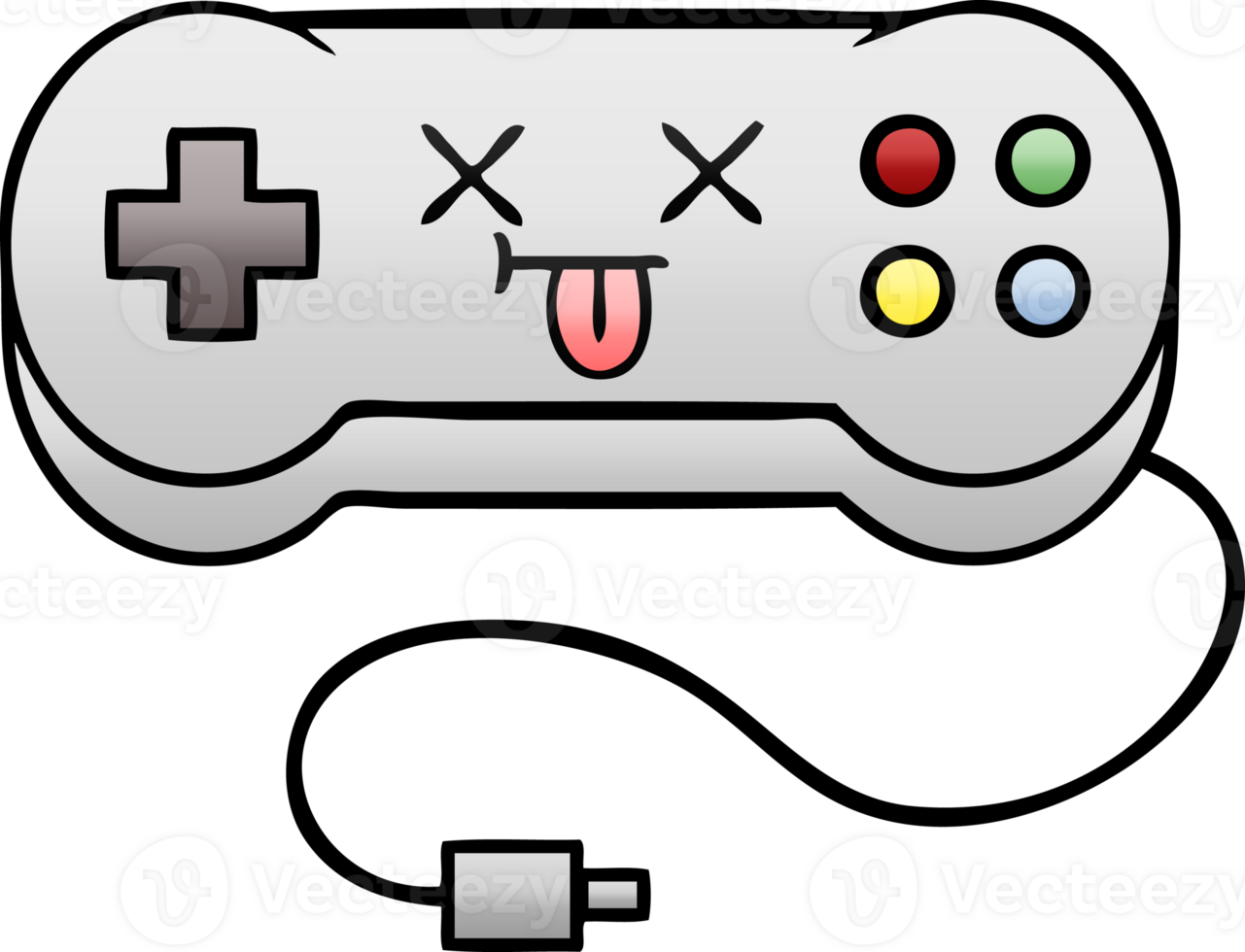 gradient shaded cartoon of a game controller png