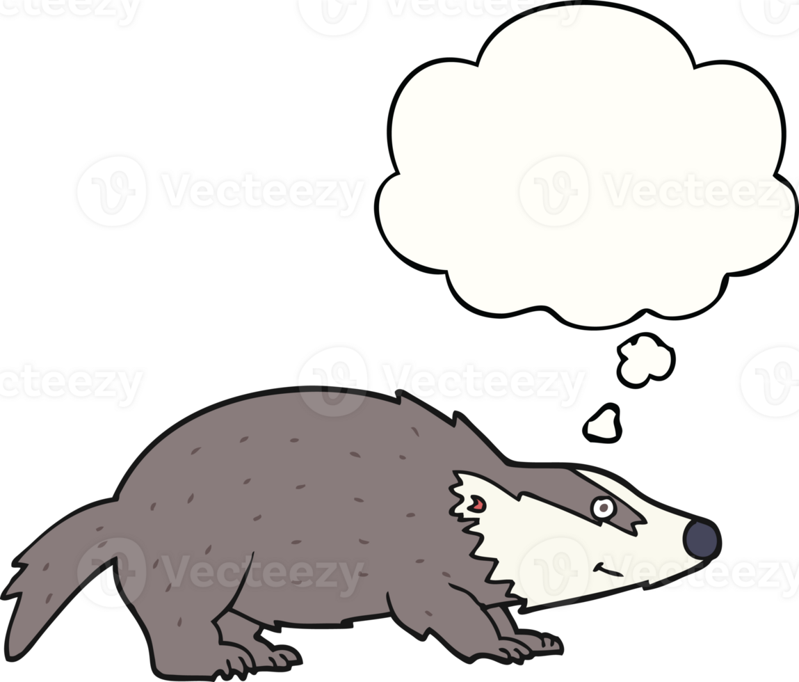 cartoon badger with thought bubble png