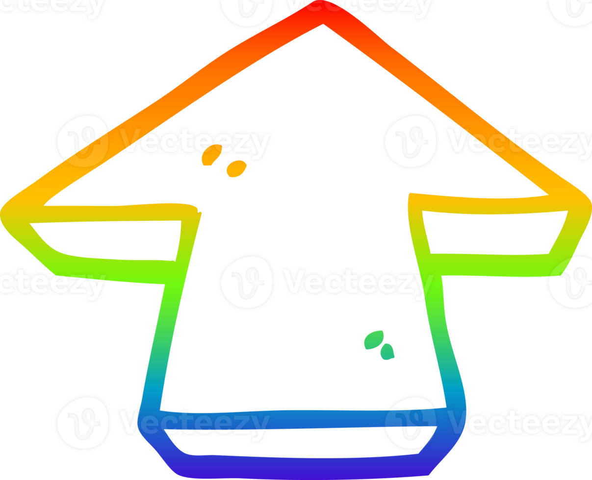 rainbow gradient line drawing of a cartoon arrow symbol png