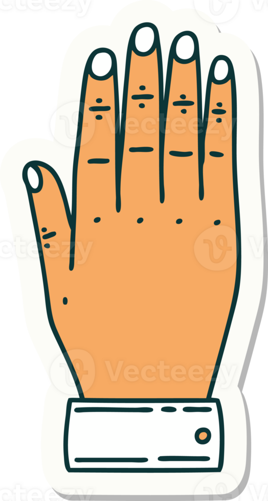 sticker of tattoo in traditional style of a hand png
