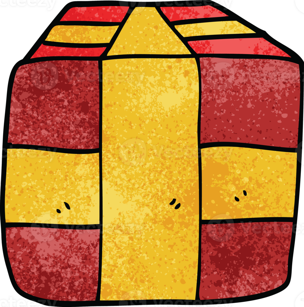 cartoon doodle wrapped gift png