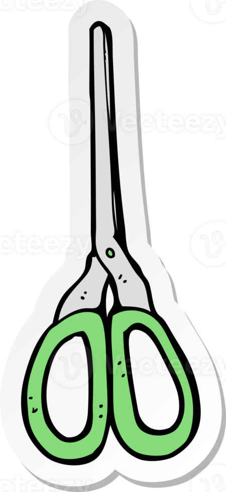sticker of a cartoon scissors png