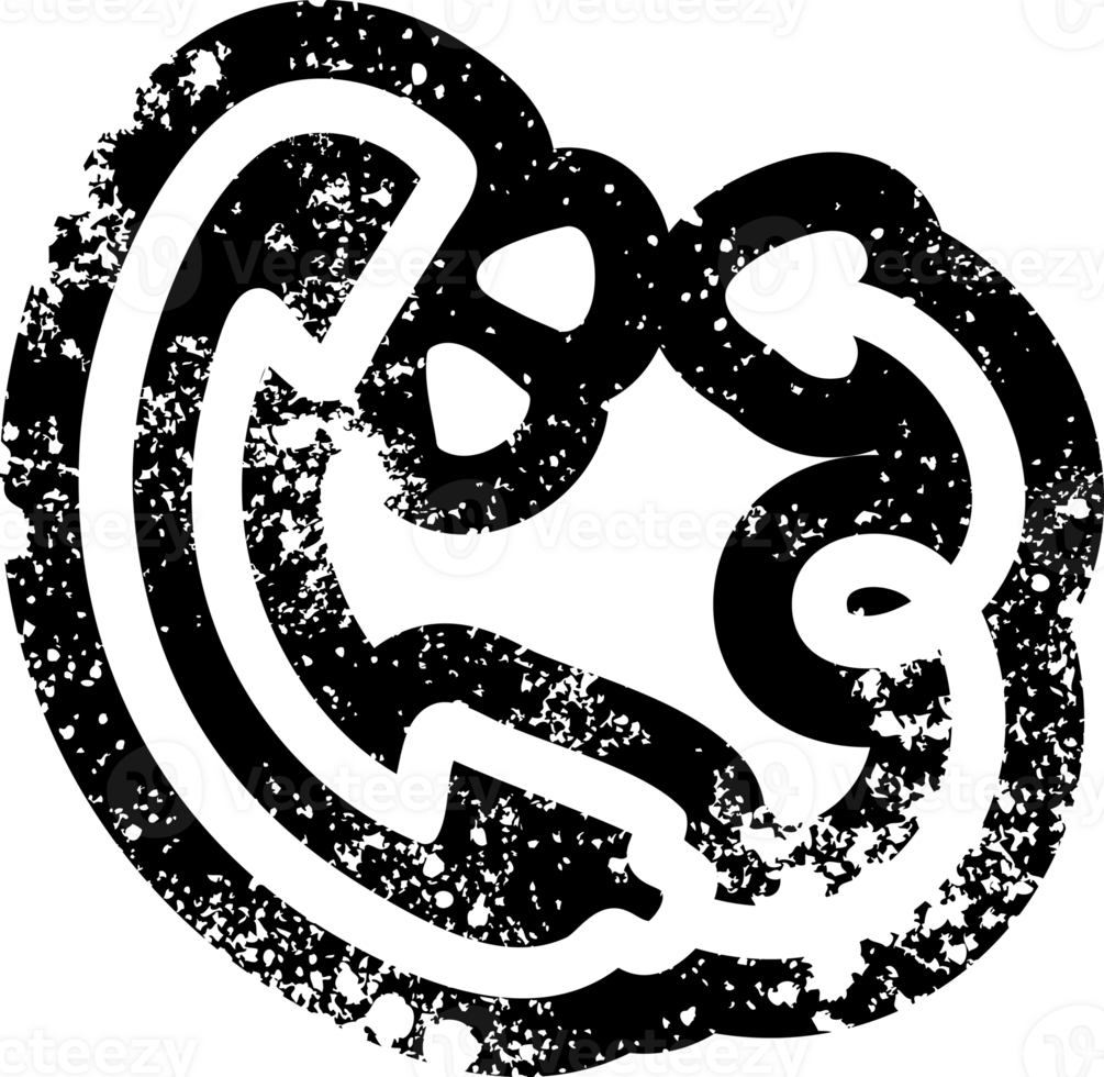 telephone handset with devil tail distressed icon symbol png