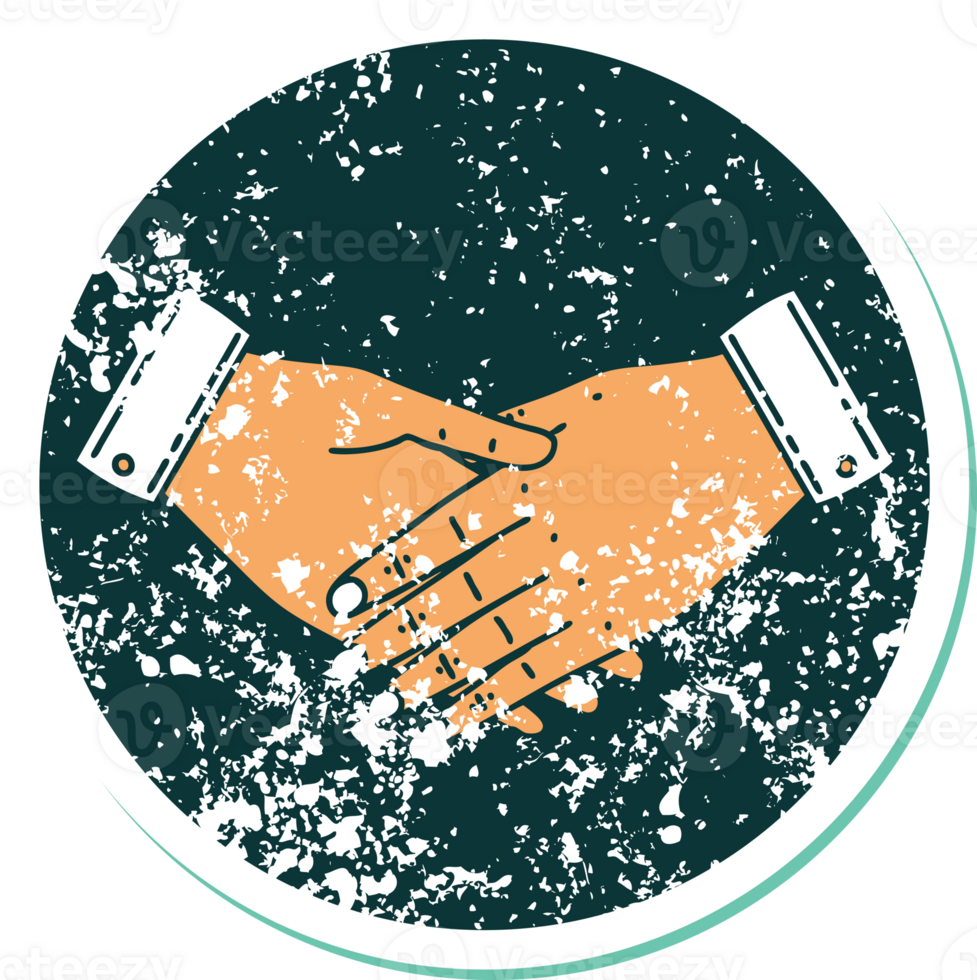 iconic distressed sticker tattoo style image of a pair of hands png