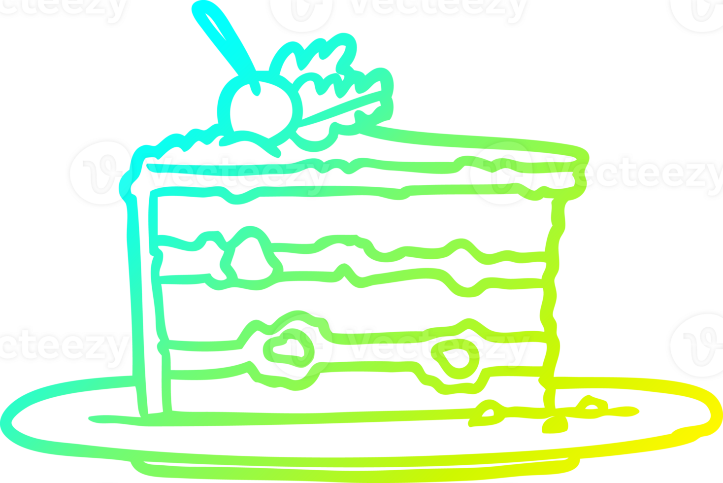 cold gradient line drawing of a tasty dessertcake png