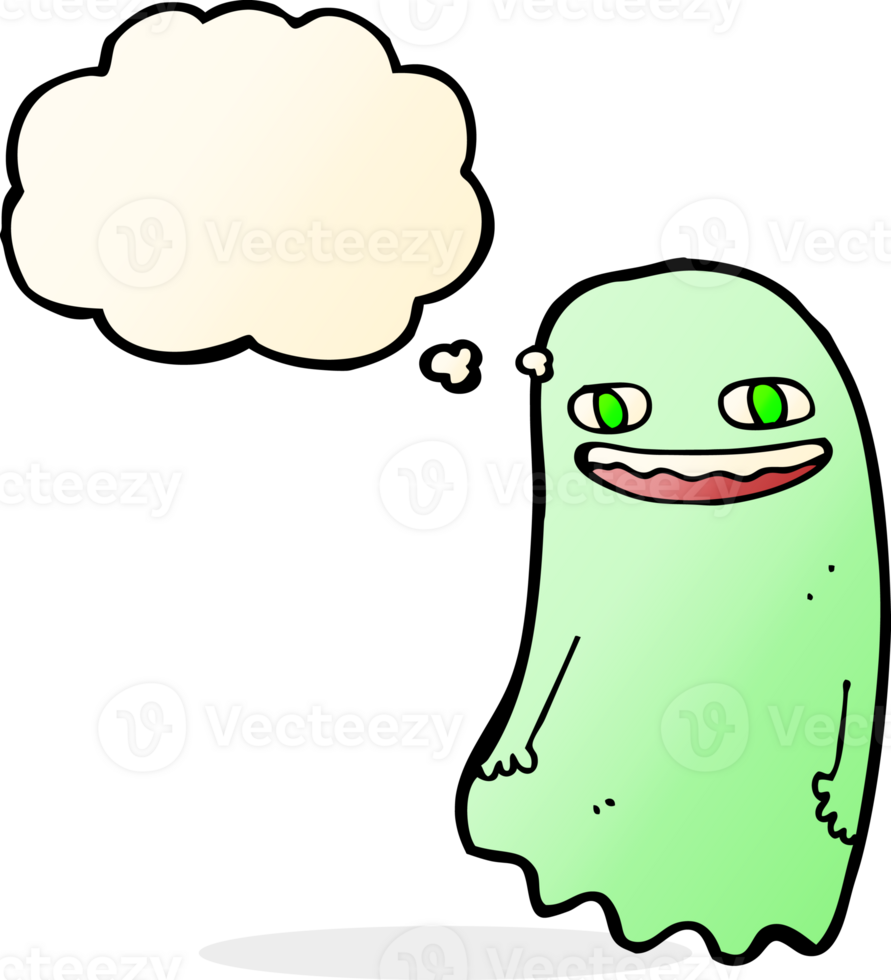 funny cartoon ghost with thought bubble png