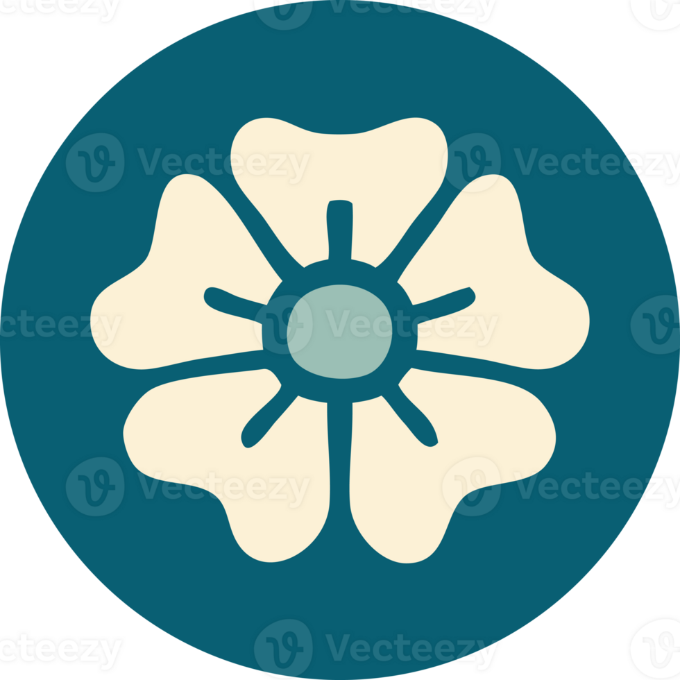 iconic tattoo style image of a flower png
