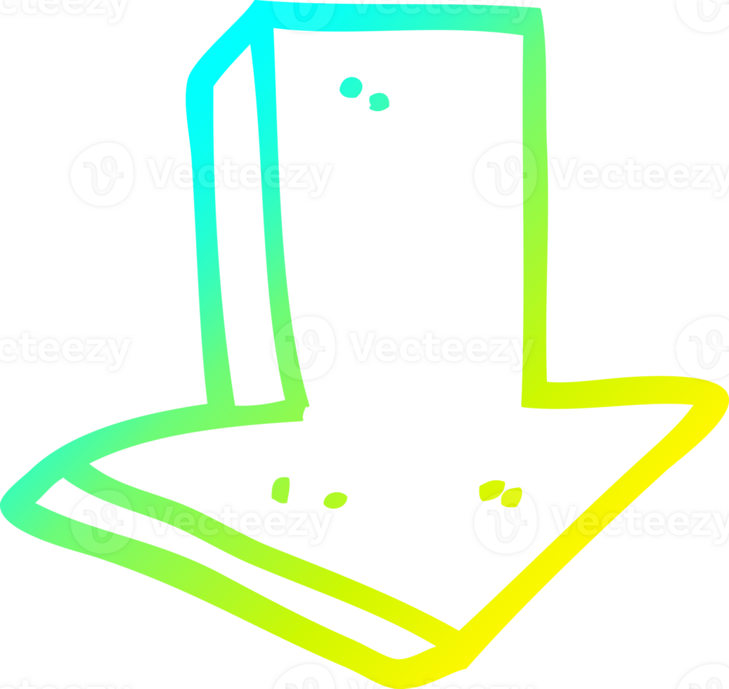 cold gradient line drawing of a cartoon arrow pointing direction png