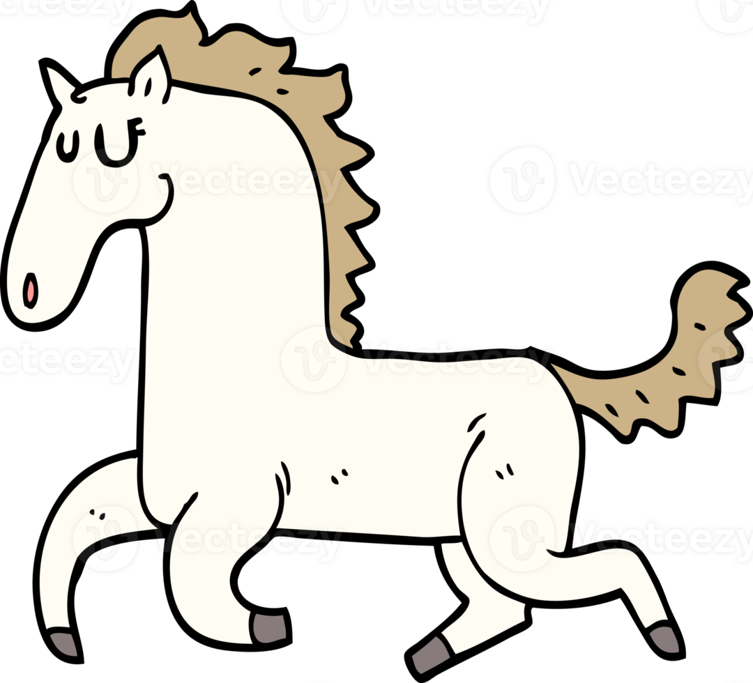 cartoon doodle running horse png
