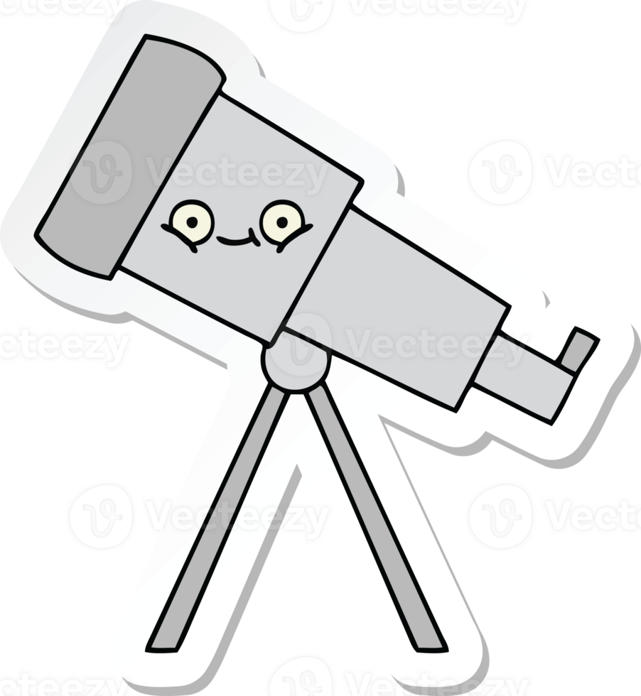 sticker of a cute cartoon telescope png
