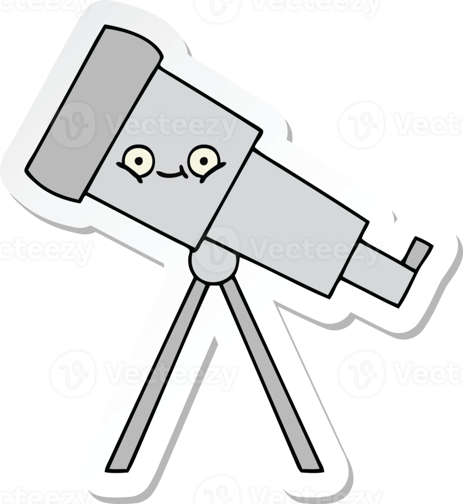 klistermärke av en söt tecknad teleskop png
