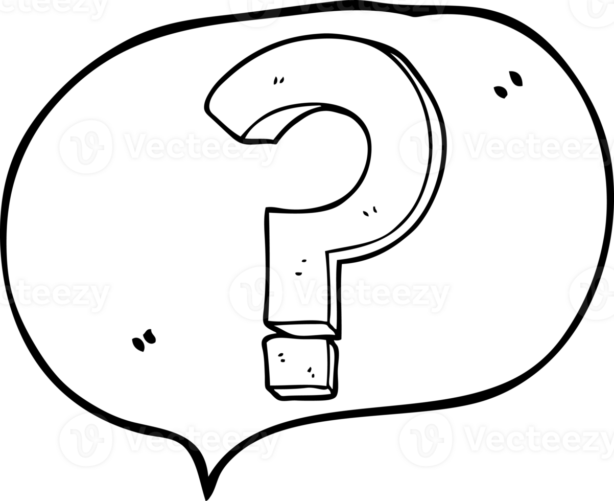 hand drawn speech bubble cartoon question mark png