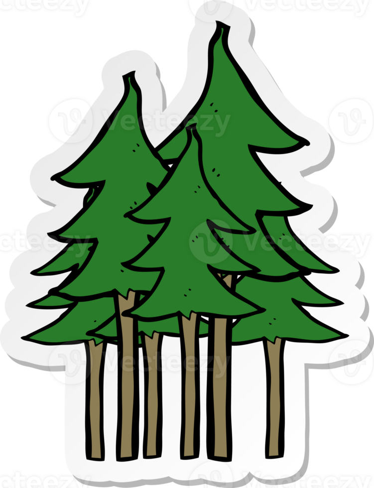 sticker of a cartoon tree symbol png