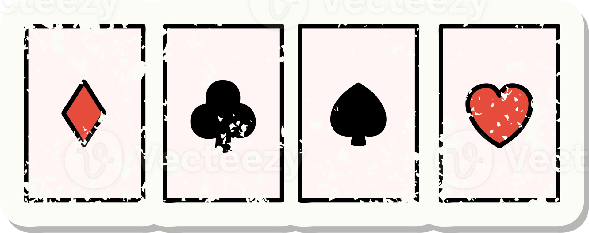 distressed sticker tattoo in traditional style of a set of cards png