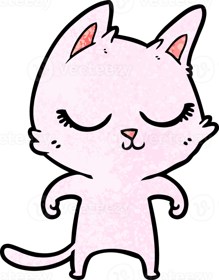 calm cartoon cat png