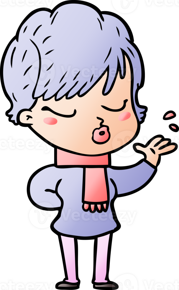cartoon woman with eyes shut png