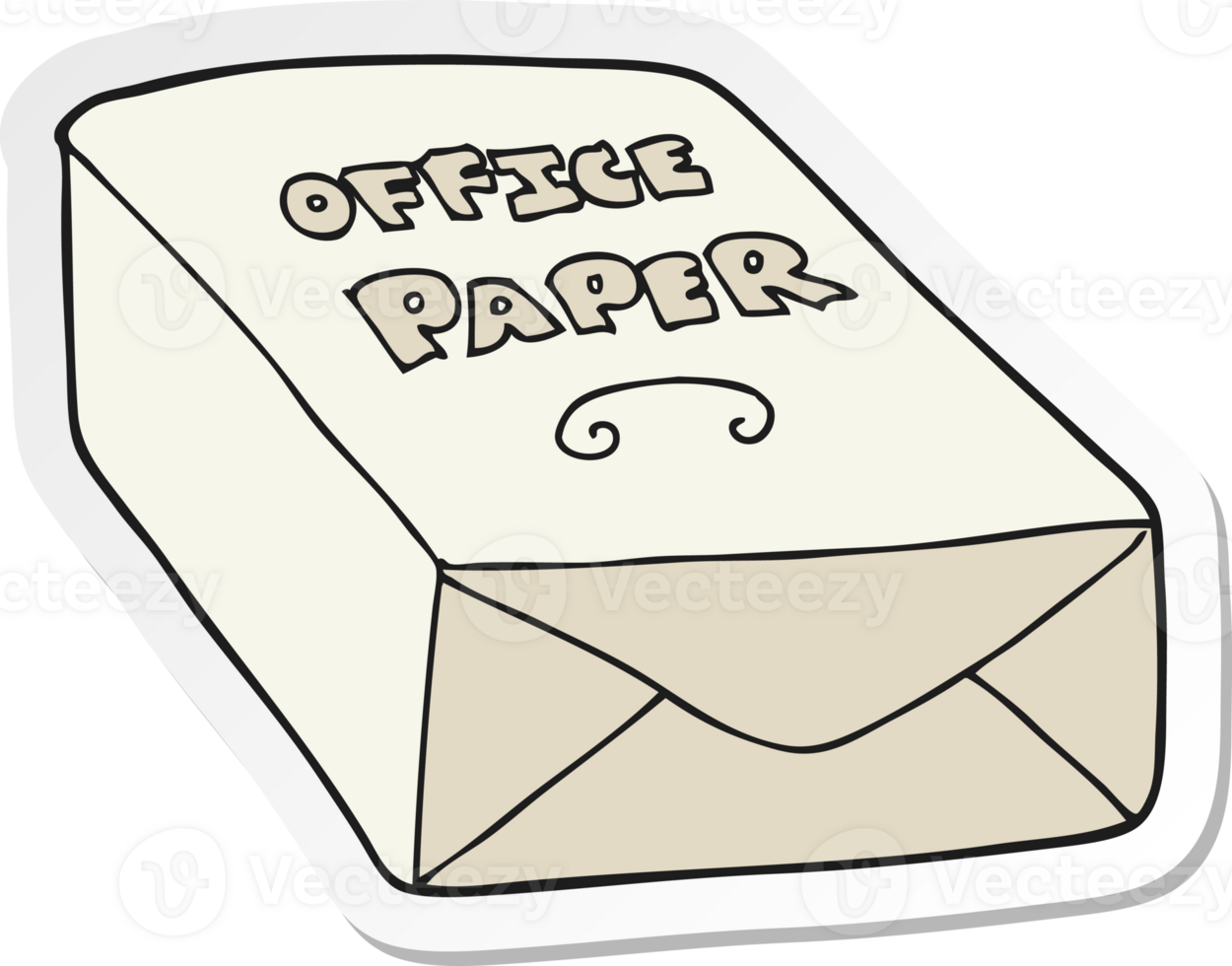 sticker of a cartoon office paper png